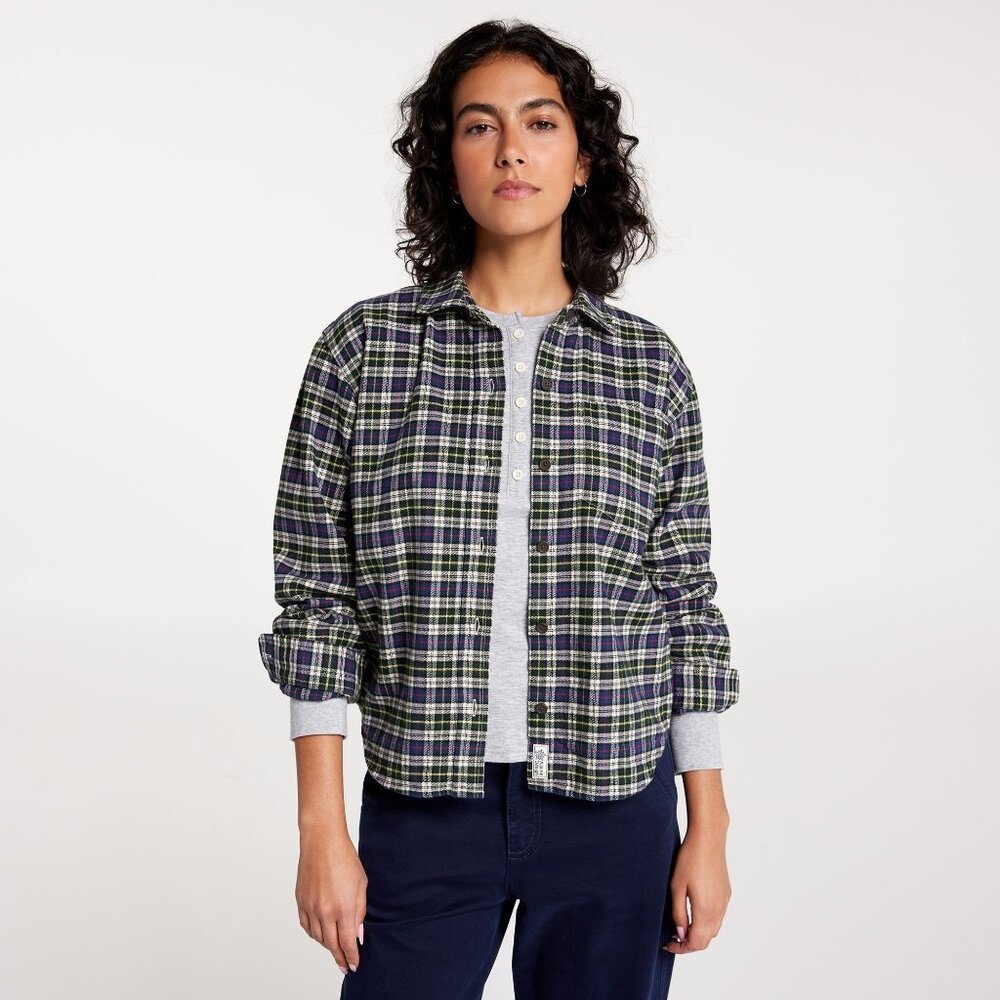NEW Alpine Design Women's Flannel, Large, Navy/Cream Timberline Pld MSRP $48